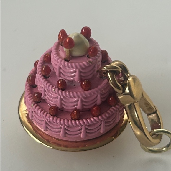 Juicy Couture Pink with  Strawberry Wedding/ Birthday Cake Charm Rare Retired - Picture 5 of 10